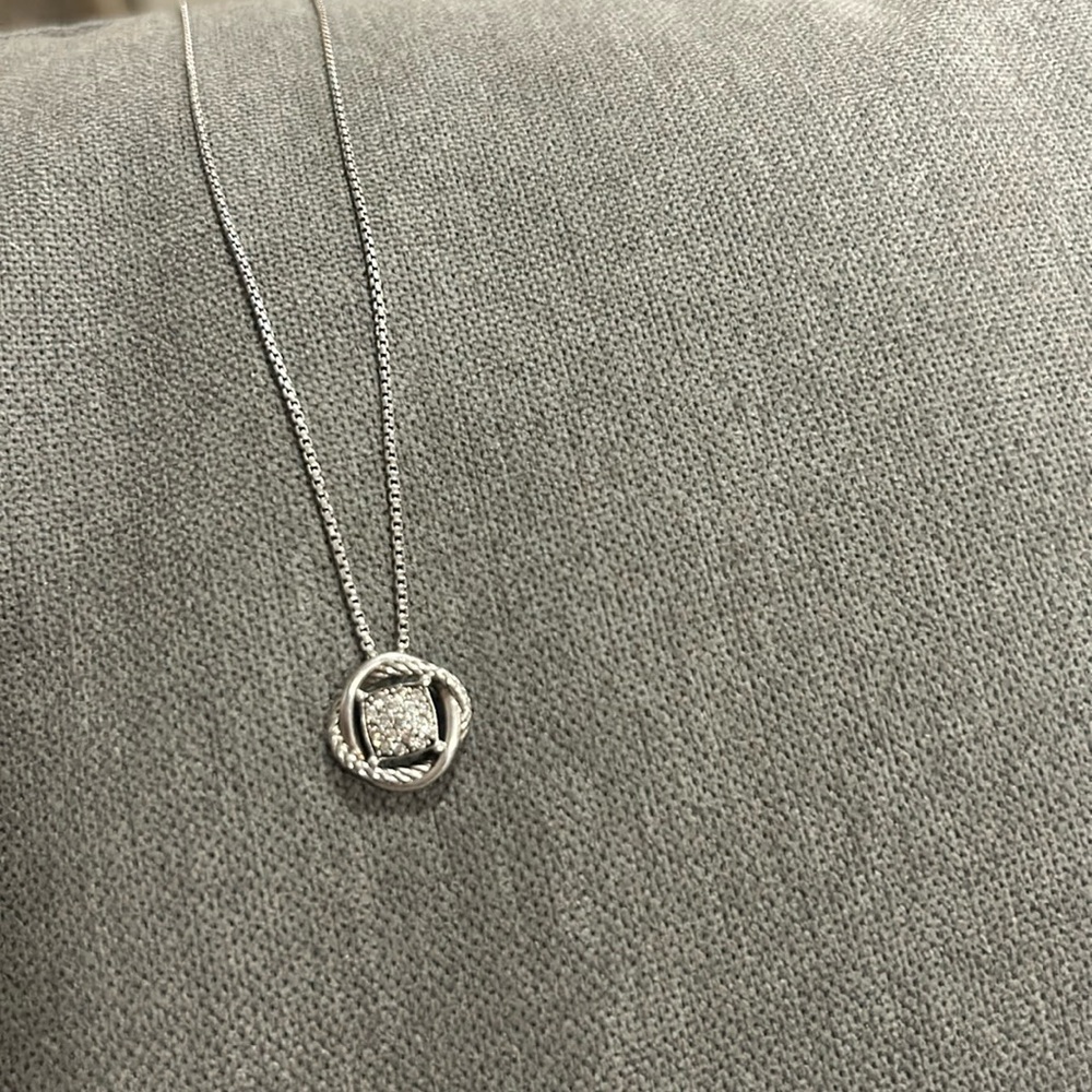Infinity Pendant Necklace with Pavé Diamonds